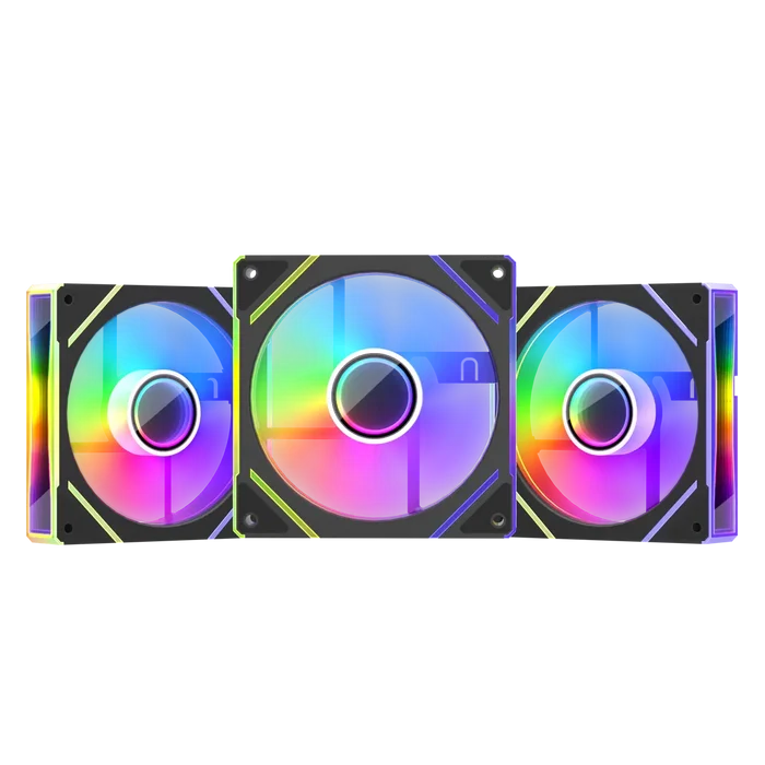 1st Player FC7 ARGB 120mm Case Fan, Pack of 3 - Black - PakByte Computers