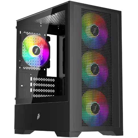 1st Player Go2 RGB Mid-Tower Micro-ATX Gaming PC Case - Black - PakByte Computers