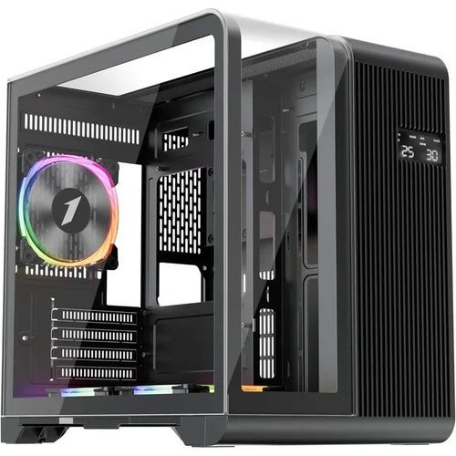 1st Player RT5 ARGB Micro-ATX Dual Chamber PC Gaming Case - Black - PakByte Computers