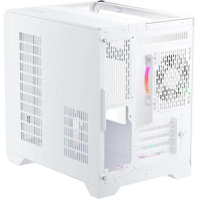 1st Player RT5 ARGB Micro-ATX Dual Chamber PC Gaming Case - White - PakByte Computers