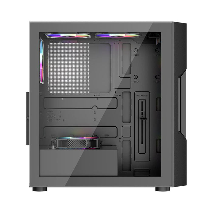 1st Player T7 ARGB Mid-Tower ATX Gaming Case - Black - PakByte Computers