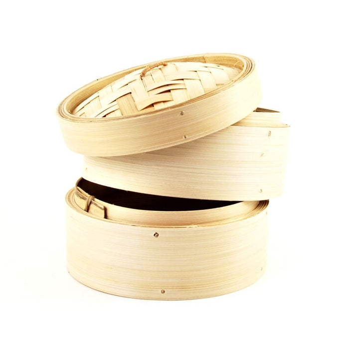 Chinese Cookware 2-Tier Bamboo Steamer With Lid 8" dia Cookware Pots & Pans Chinese Food