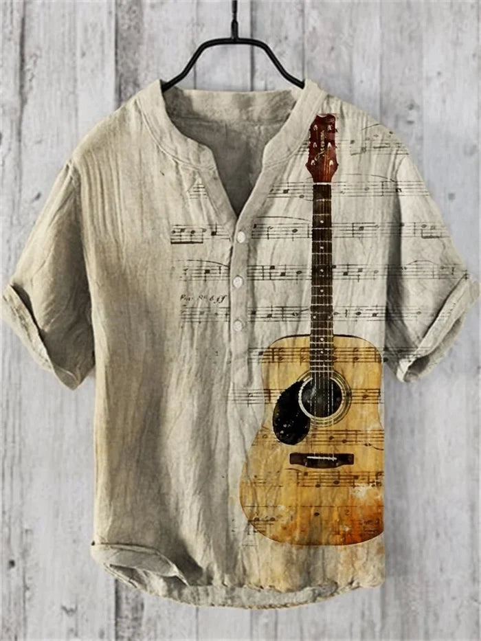 2024 New Men's Linen Shirt Men's Spring and Summer Hawaiian Casual Vacation Style Top 5XL Size