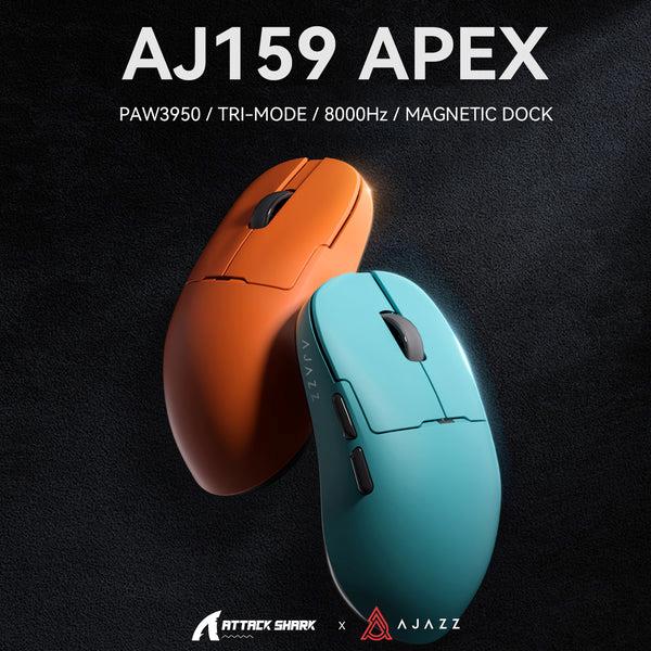 Ajazz AJ159 Apex Wireless 8K Gaming Mouse with Display Charging Dock - Black