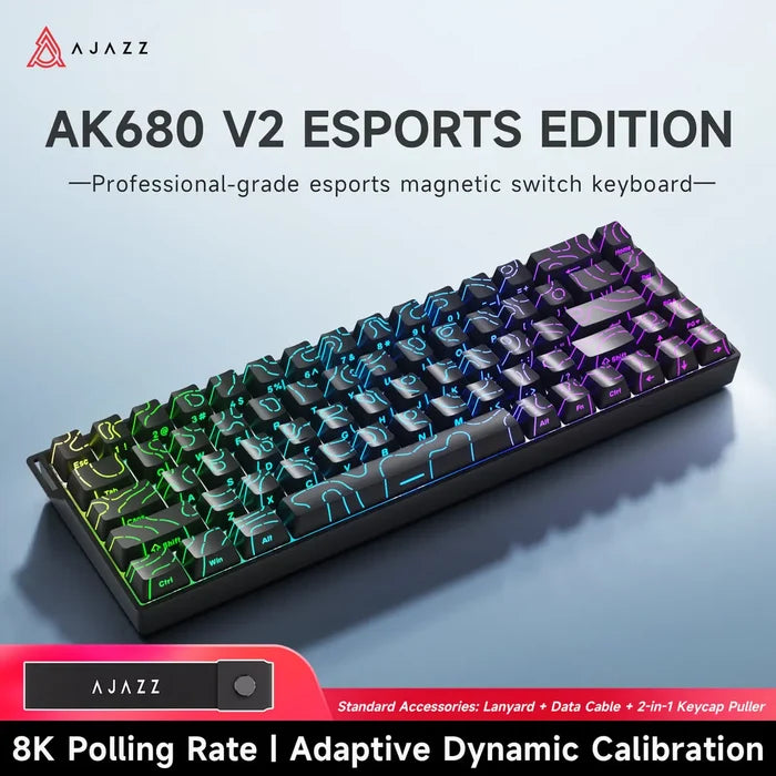 Ajazz AK680 V2 68-Key Magnetic Switch Keyboard - Black