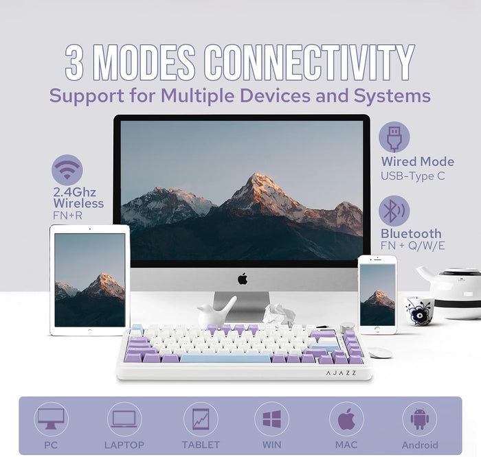 Ajazz AK820 Max HE Hall Effect Magnetic Gaming Keyboard - White - PakByte Computers