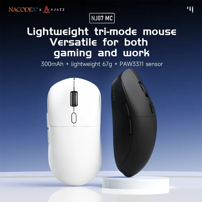 Ajazz NJ07 MC 67g Ultra-Lightweight Wireless Mouse - White