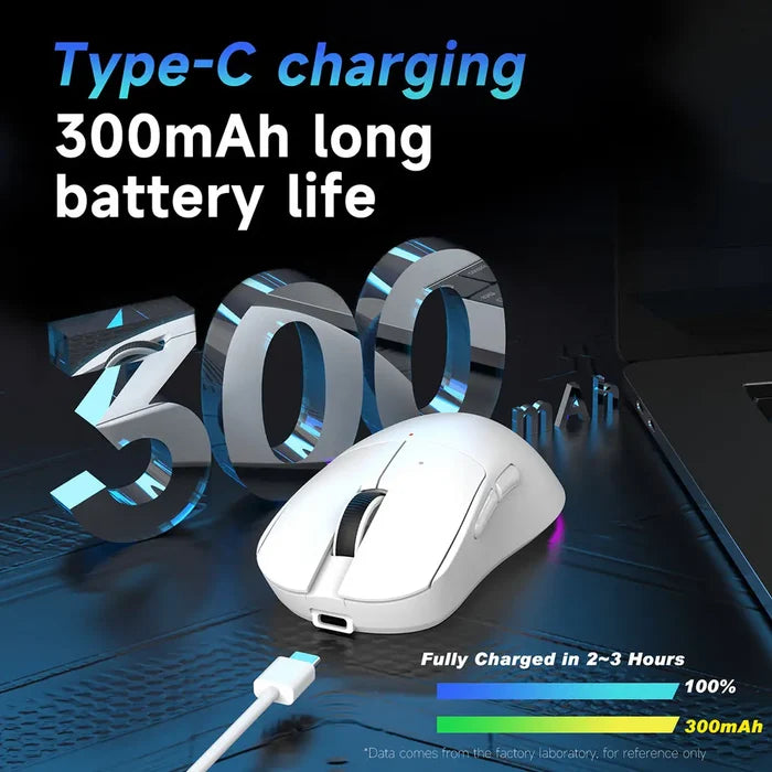 Ajazz NJ08 Wireless Gaming Mouse - White