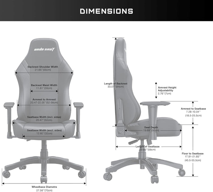 Anda Seat Luna Large Gaming Chair - Black - PakByte