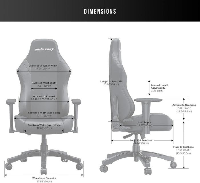 Anda Seat Luna Large Gaming Chair - Black/Orange - PakByte Computers