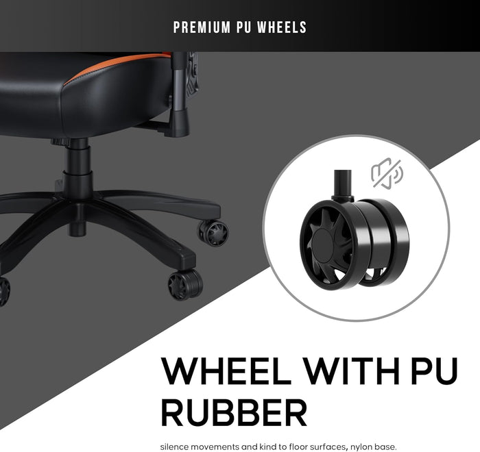 Anda Seat Luna Large Gaming Chair - Black/Orange - PakByte Computers