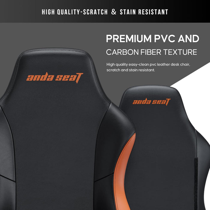 Anda Seat Luna Large Gaming Chair - Black/Orange - PakByte Computers