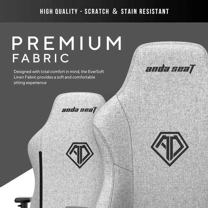 Anda Seat Phantom 3 Fabric Gaming Chair - Gray - PakByte