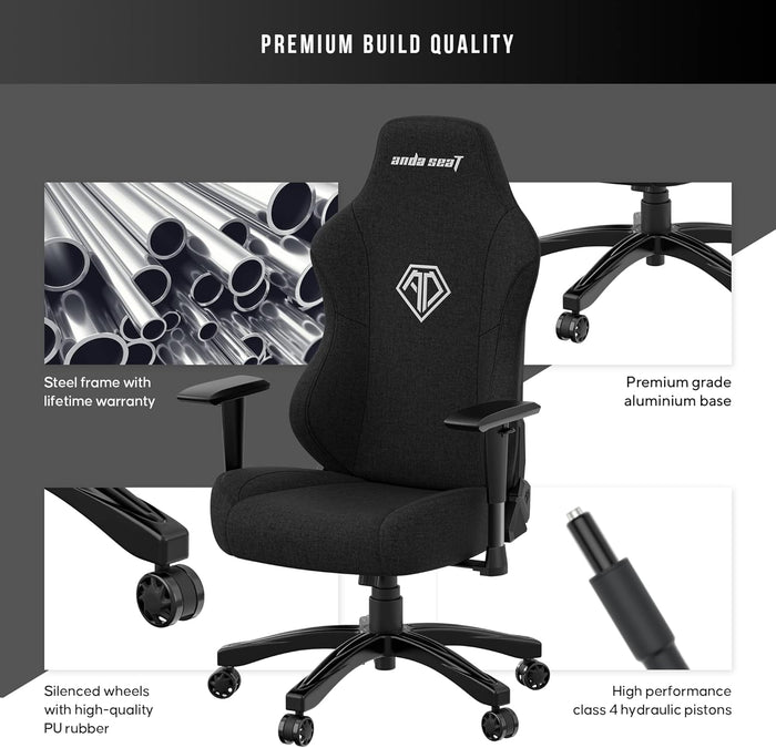 Anda Seat Phantom 3 XL Fabric Gaming Chair - Black - PakByte