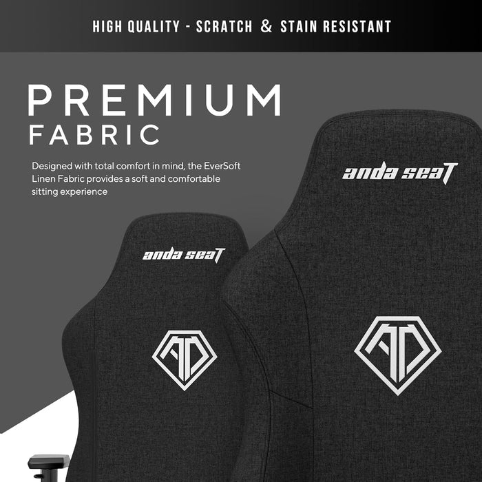 Anda Seat Phantom 3 XL Fabric Gaming Chair - Black - PakByte