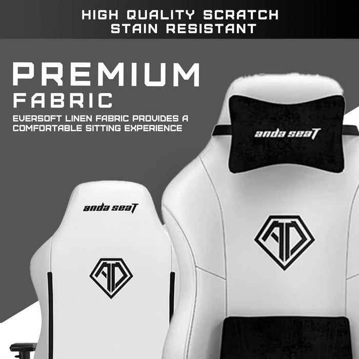 Anda Seat Phantom 3 Leather Gaming Chair - White - PakByte