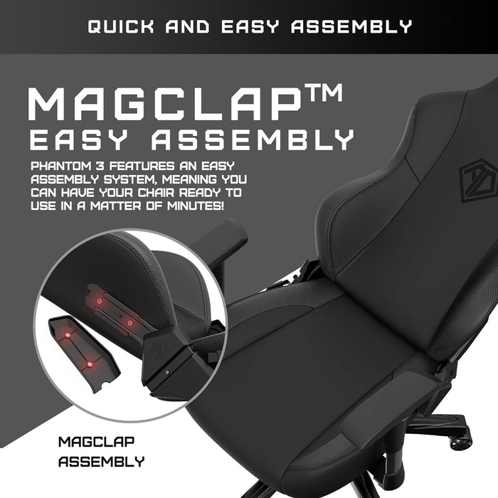 Anda Seat Phantom 3 Leather Gaming Chair - Black - PakByte