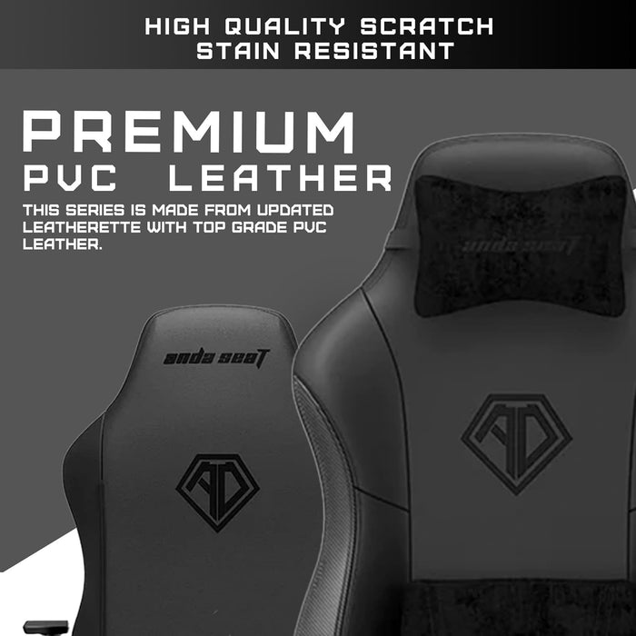 Anda Seat Phantom 3 Leather Gaming Chair - Black - PakByte