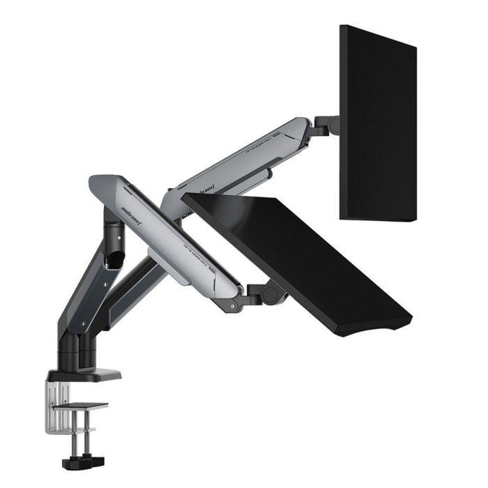 AndaSeat Stealth Pro II Duo A9-2S Ergonomic Dual Monitor Arm - Black Titanium - PakByte Computers