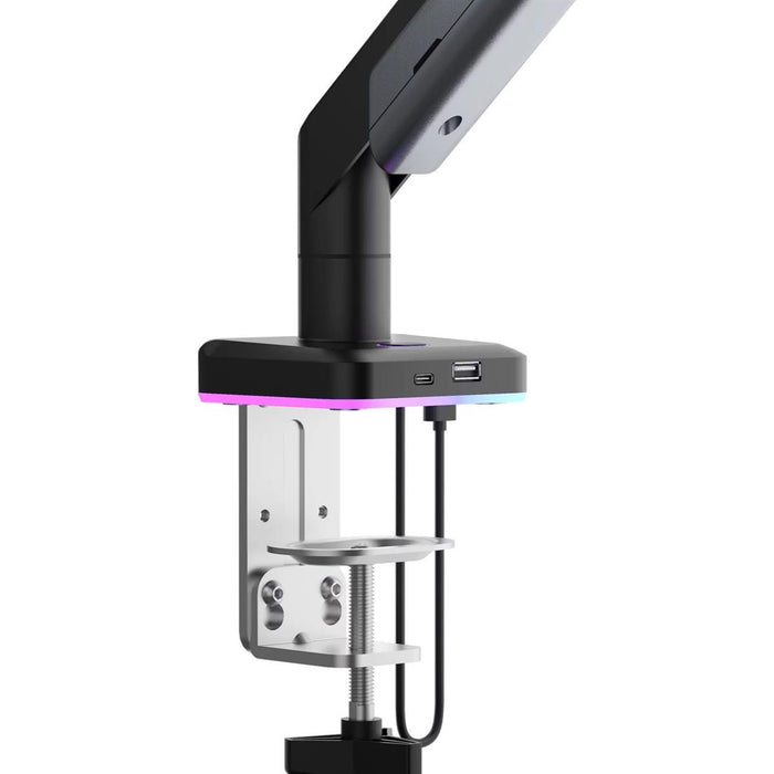 AndaSeat Stealth Pro II RGB Ergonomic Single Monitor Arm - Black Titanium - PakByte Computers