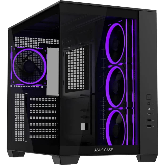 Asus A32 Plus TG ARGB Black Mid-Tower ATX Case - Black - PakByte Computers
