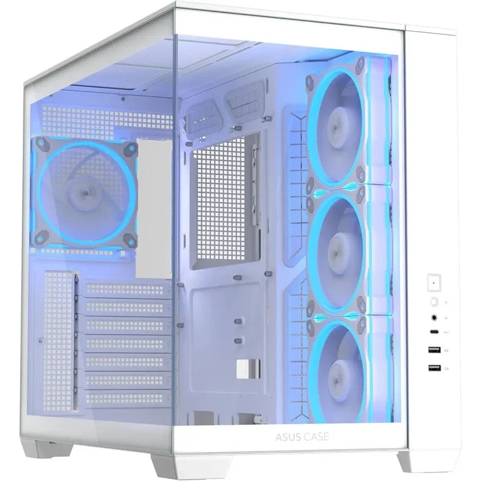 Asus A32 Plus TG ARGB White Mid-Tower ATX Case - White - PakByte Computers