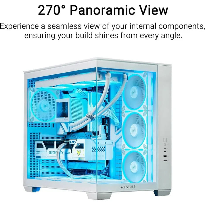 Asus A32 Plus TG ARGB White Mid-Tower ATX Case - White - PakByte Computers