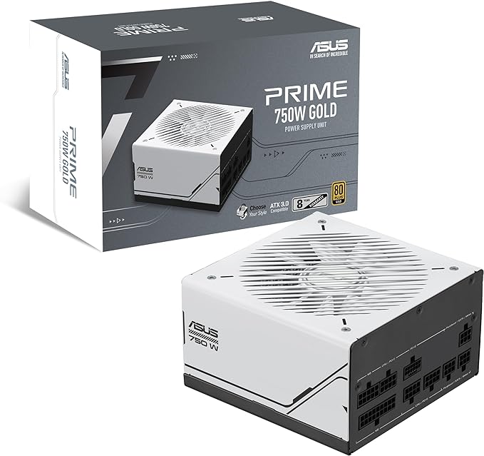 ASUS Prime 750W Gold, ATX 3.0, Fully Modular, Dual Ball Bearings - PakByte Computers