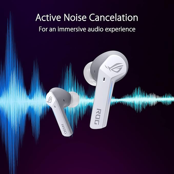 ASUS ROG Cetra True Wireless Gaming Headphones - Low Latency, IPX4, Wireless Charging - White - PakByte Computers