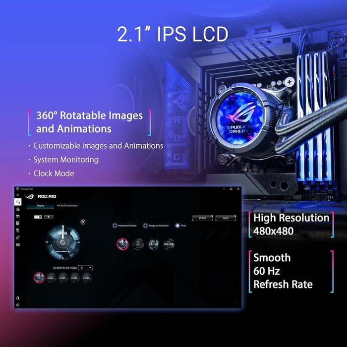 Asus Rog Strix LC III 360 ARGB LCD AIO 360mm Liquid CPU Cooler - PakByte Computers