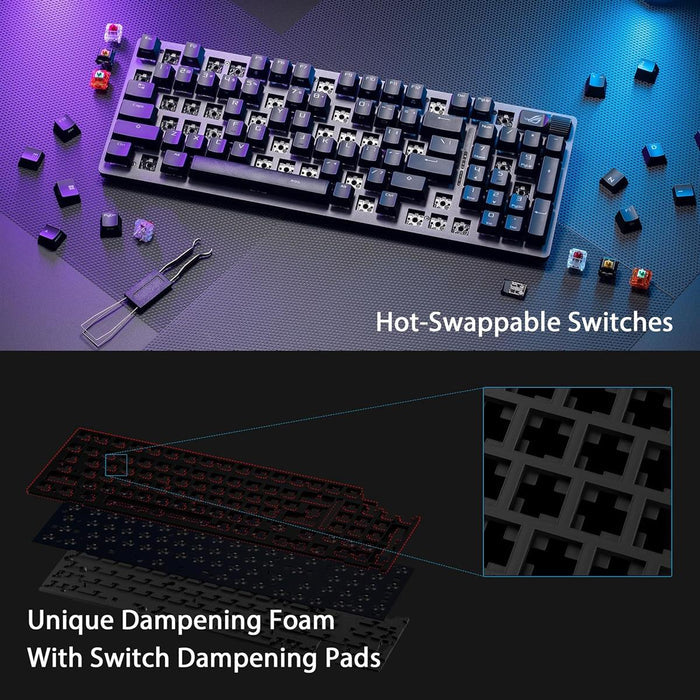Asus Rog Strix Scope II 96 RGB Wireless Gaming Keyboard - Black (NX Snow Switches) - PakByte Computers