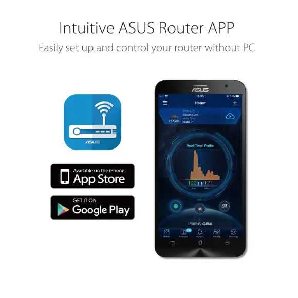 ASUS RT-AX53U AX1800 Dual Band WiFi 6 Extendable Router - PakByte Computers