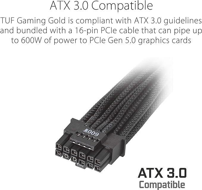 ASUS TUF Gaming 1200W Gold, ATX 3.0, Fully Modular, 80+ Gold, Military-Grade, - PakByte Computers