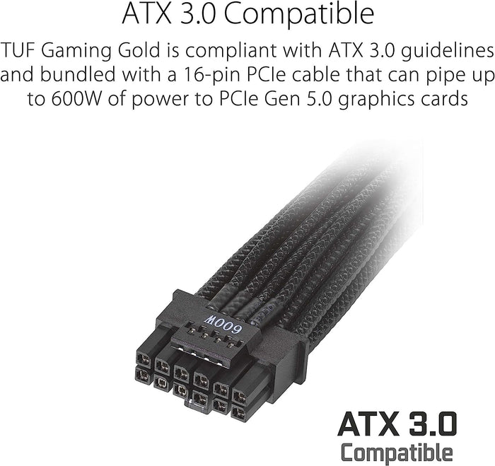 ASUS TUF Gaming 850W Gold 850 Watt, ATX 3.0 Compatible, Fully Modular Power Supply, 80+ Gold, Military-Grade Components. - PakByte Computers