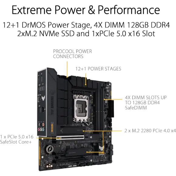 ASUS TUF GAMING B760M-PLUS D4 Motherboard - PakByte Computers