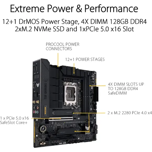 ASUS TUF GAMING B760M-PLUS WIFI MOTHERBOARD - PakByte Computers