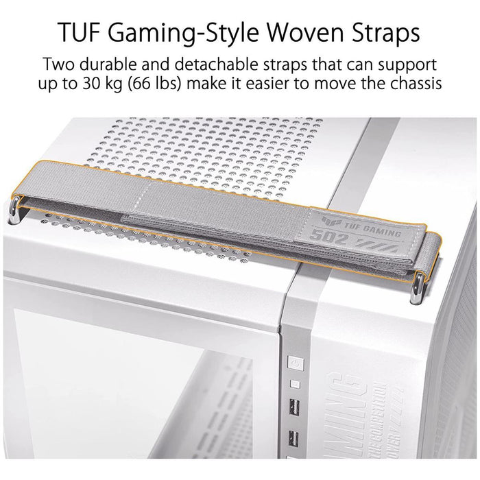 ASUS TUF Gaming GT502 ATX Mid Tower Gaming Case - White - PakByte Computers