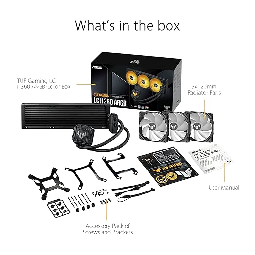 ASUS TUF Gaming LC II 360 ARGB AIO CPU Cooler: Aura Sync, 3X TUF 120mm ARGB Fans - PakByte Computers