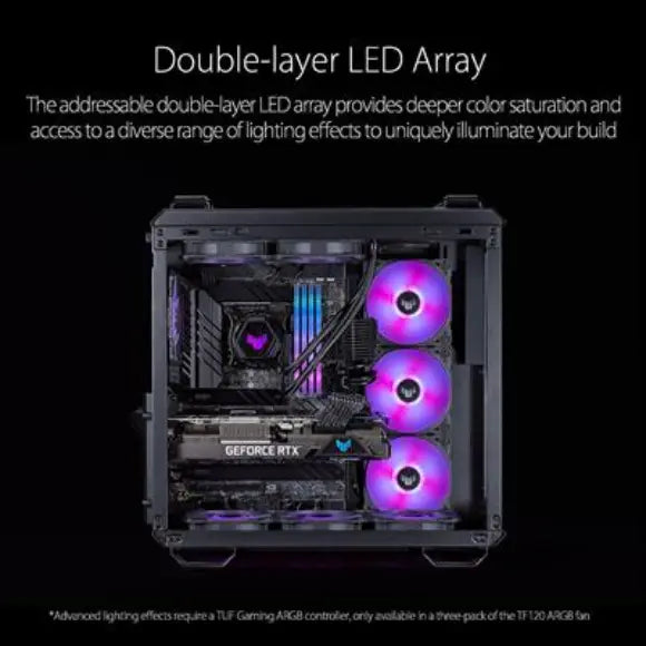 Asus TUF Gaming TF120 ARGB 120mm Case Fan - Black - PakByte Computers