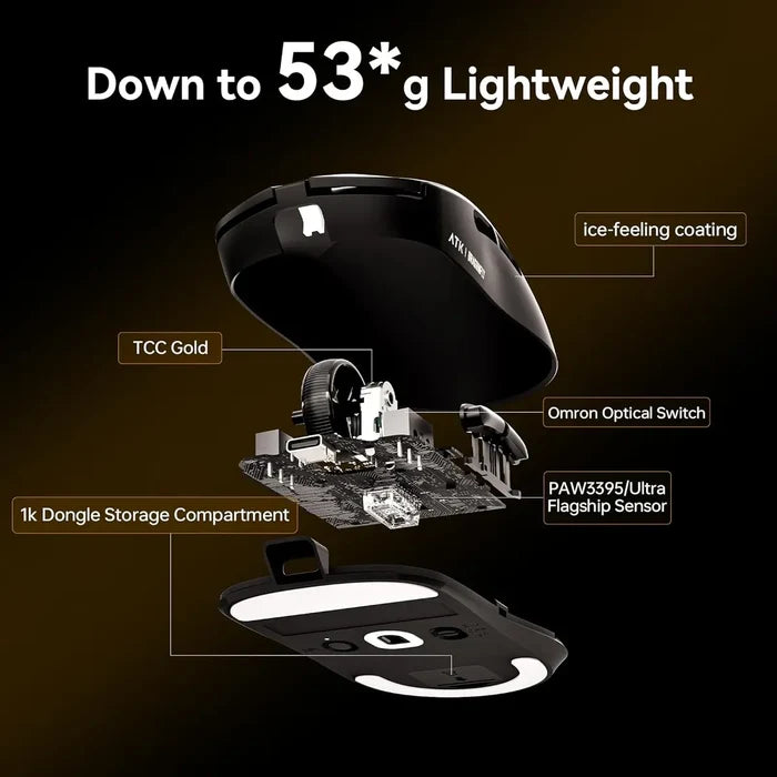 ATK Dragonfly A9 Plus Wireless Gaming Mouse - White