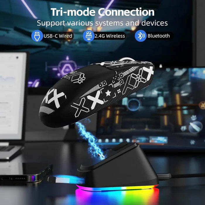 Attack Shark G3 Pro Wireless Gaming Mouse with Charging Dock - Black - PakByte Computers