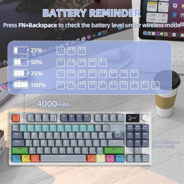 Attack Shark K86 Wireless Keyboard - Lavender Blue - PakByte Computers