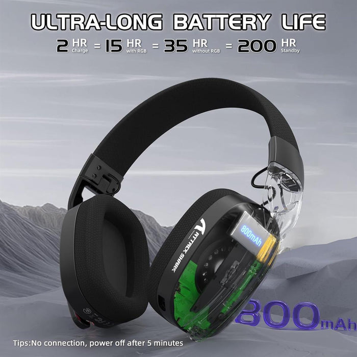 Attack Shark L90 Ultralight RGB Wireless Gaming Headset - Black