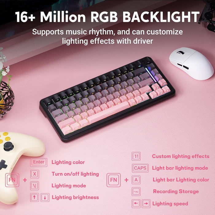 Attack Shark M86 Wireless Mechanical Keyboard - Pink Gradient