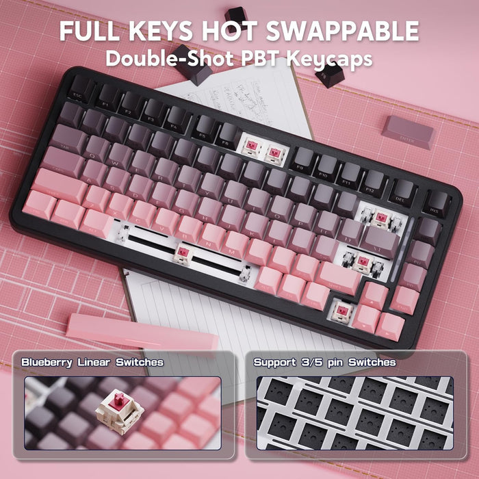 Attack Shark M86 Wireless Mechanical Keyboard - Pink Gradient
