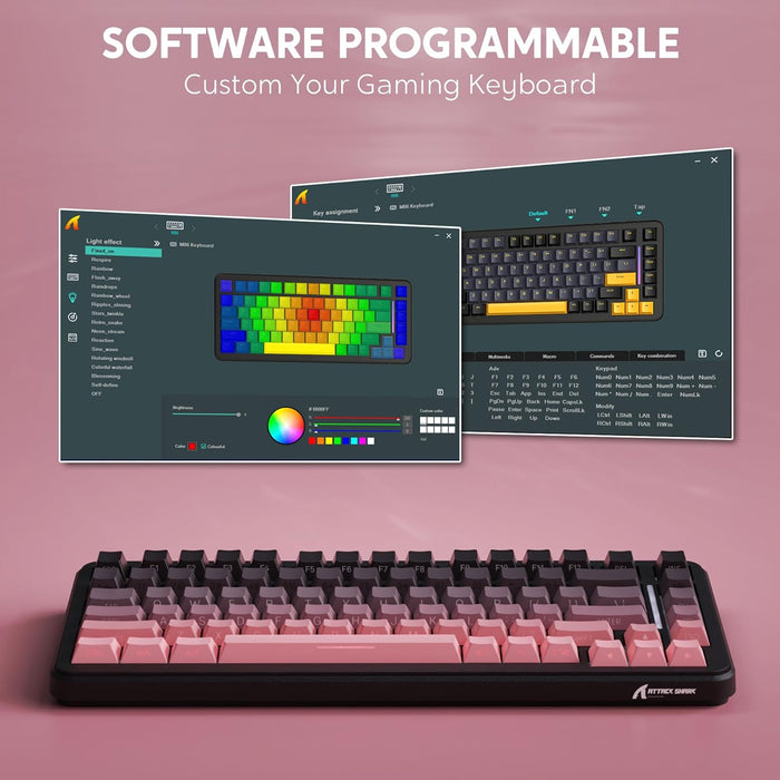 Attack Shark M86 Wireless Mechanical Keyboard - Pink Gradient