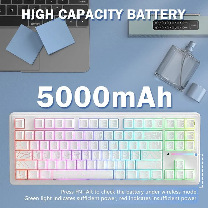 Attack Shark M87 Pro V2 Wireless Gaming Keyboard - White - PakByte Computers