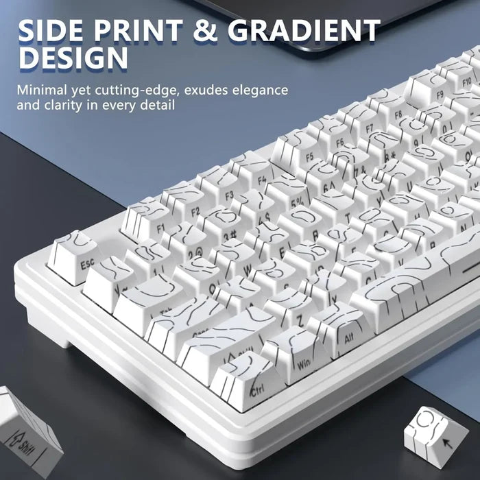 Attack Shark M87 Pro V2 Wireless Gaming Keyboard - White - PakByte Computers