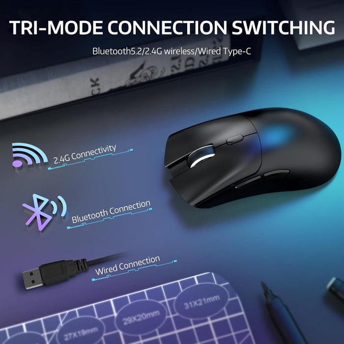 Attack Shark R1 Wireless Gaming Mouse - Black - PakByte Computers