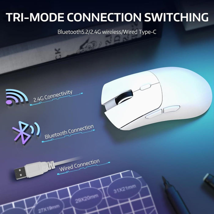 Attack Shark R1 Wireless Gaming Mouse - White - PakByte Computers